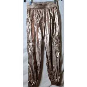 Victoria Sport Metallic Jogger Pants Rose Gold XS Elastic Waist Cargo Style